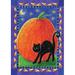 Toland Home Garden Pumpkin & Cat 28 x 40 inch House Flag, Polyester in Blue/Orange/Red | 40 H x 28 W in | Wayfair 101225