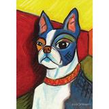 Toland Home Garden Pawcasso-Boston Terrier 28 x 40 inch House Flag, Polyester in Black/Red | 40 H x 28 W in | Wayfair 102641