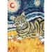Toland Home Garden Van Meow- Tabby Kitty Polyester 12 x 18 in. Garden Flag in Black/Gray/Yellow | 18 H x 12.5 W in | Wayfair 119626