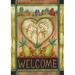 Toland Home Garden Welcome Heart Polyester 18 x 12.5 inch Garden Flag in Black/Brown | 18 H x 12.5 W in | Wayfair 118020