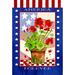 Toland Home Garden Patriotic Geranium Pot 2-Sided Polyester 18 x 12.5 inch Garden Flag in Blue/Gray | 18 H x 12.5 W in | Wayfair 1110216