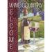 Toland Home Garden Vino-Wine Country Welcome 28 x 40 inch House Flag, Polyester in Brown | 40 H x 28 W in | Wayfair 1010995