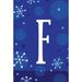 Toland Home Garden Winter Snowflakes Monogram 28 x 40 inch House Flag, Polyester in Blue | 40 H x 28 W in | Wayfair 1010173