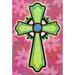 Toland Home Garden Pink and Green Cross 2-Sided Polyester 18 x 12.5 inch Garden Flag in Green/Pink | 18 H x 12.5 W in | Wayfair 1110768