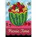 Toland Home Garden Picnic Time 12.5 x 18 Inch Garden flag, Polyester in Blue/Green/Red | 18 H x 12.5 W in | Wayfair 112129