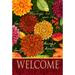 Toland Home Garden Welcome Mums 28 x 40 inch House Flag, Polyester in Green/Red | 40 H x 28 W in | Wayfair 1010140