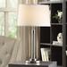 Brayden Studio® Shisler 28.5" Table Lamp Set Glass/Metal/Fabric in Gray/White | 28.5 H x 15 W x 15 D in | Wayfair BSTU3637 45198747