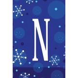 Toland Home Garden Winter Snowflakes Monogram Garden flag, Polyester in Blue | 18 H x 12.5 W in | Wayfair 1110181