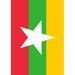 Toland Home Garden Flag of Myanmar 28 x 40 Inch House Flag, Polyester in Green/Red/Yellow | 40 H x 28 W in | Wayfair 1010676