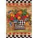 Toland Home Garden Checkerboard Bouquet 28 x 40 inch House Flag, Polyester in Black/Brown/Orange | 40 H x 28 W in | Wayfair 109800