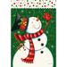 Toland Home Garden Dancing Snowman 28 x 40 inch House Flag, Polyester in Brown/Green | 40 H x 28 W in | Wayfair 109736