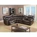 Brown Reclining Sectional - Darby Home Co Finck Symmetrical Reclining Corner Sectional Faux Leather | 41 H x 111 W x 98 D in | Wayfair