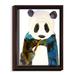 DiaNoche Designs 'Panda' Painting Print on Wrapped Framed Canvas in Black/Blue/Brown | 21.75 H x 17.75 W x 1 D in | Wayfair CANW-MarleyUngaroPanda3
