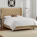 Wayfair Custom Upholstery™ Elsa Tufted Upholstered Low Profile Standard Bed Upholstered, Linen in Brown | 44 W x 80 D in CSTM1506 40849018