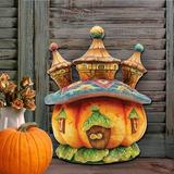 The Holiday Aisle® Halloween Pumpkin Dome Holiday Shaped Wood Door Hanger Wall Decor Wood in Brown | 24 H x 18 W x 0.25 D in | Wayfair