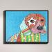 DiaNoche Designs 'Beagle Dog' Acrylic Painting Print on Canvas in Blue/Green/Red | 19.75 H x 25.75 W x 1 D in | Wayfair