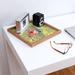 East Urban Home Abstract Doodle Serving Tray Wood in Brown/Yellow | 1.25 H x 17 W in | Wayfair EHME5670 33814401