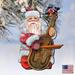 The Holiday Aisle® Violin Santa Shaped Wood Ornament Wood in Brown/Gray/Red | 5 H x 5 W x 1 D in | Wayfair 9D42CDCFF64A48DDA8AB5037CE717CD9