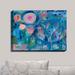 DiaNoche Designs 'Be Wild Flowers' by Carrie Schmitt Painting Print on Wrapped Canvas in Blue/Green/Pink | 16 H x 12 W x 1 D in | Wayfair
