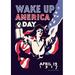Buyenlarge Wake Up America Day by James Montgomery Flagg Vintage Advertisement in Black/Red | 66 H x 44 W x 1.5 D in | Wayfair 0-587-00147-xC4466
