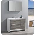 Ebern Designs Danna Rio 47" Free-Standing Single Sink Modern Bathroom Vanity Set in Brown/Gray/White | 33.5 H x 47.37 W x 18.5 D in | Wayfair