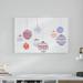 Ivy Bronx 'Hanging Ornaments' Watercolor Painting Print on Canvas in Green/Indigo/Pink | 24 H x 36 W x 1.25 D in | Wayfair IVBX2993 42771041