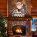 Designocracy Santa w/ Deer Christmas Holiday Shaped Ornament Wood in Brown | 34 H x 24 W x 25 D in | Wayfair 8118081_L32