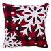 The Holiday Aisle® Shaver Buffalo Plaid Big Snowflake Design Cotton Throw Pillow Down/Feather/Cotton | 18 H x 18 W x 1 D in | Wayfair