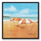 Highland Dunes 'Striped Beach Umbrellas' Acrylic Painting Print on Canvas Canvas | 25.75 H x 25.75 W x 1.75 D in | Wayfair HLDS7918 43227899