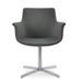 sohoConcept Bottega Metal Solid Back Arm Chair Faux Leather/Upholstered/Metal/Fabric in Gray/Black | 31.8 H x 24 W x 22.8 D in | Wayfair BO1000-1