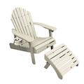 Dovecove Crotty Folding Adirondack Chair w/ Ottoman Plastic/Resin in White | 34 H x 29.4 W x 56 D in | Wayfair B247DDDB9566449895FC0F93217658A6