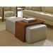 Lexington Broadway Cocktail Ottoman Polyester/Wood in Brown/Gray | 18 H x 54 W x 28 D in | Wayfair 1784-25T-40