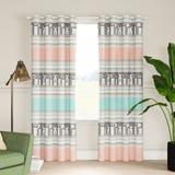 Wade Logan® Beede Animal Print Room Darkening Thermal Grommet Curtain Panels Polyester in Pink/Green/Blue | 84 H in | Wayfair