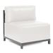 Slipper Chair - Latitude Run® Woodsen 32.5" W Slipper Chair Polyester/Leather/Metal in Gray/White | 30 H x 32.5 W x 32.5 D in | Wayfair