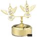 Matashi Crystal Hummingbirds Music Box Figurine Metal in Yellow | 3.5 H x 2 W x 4 D in | Wayfair MCTMGS3228