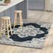 Blue/Brown 108 x 0.3 in Area Rug - Alcott Hill® Edmondo Oriental Handmade Tufted Dark Blue/Natural/Gray/Tan Area Rug | 108 W x 0.3 D in | Wayfair