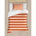 Ambesonne Horizontal Chevron Pattern Arrows Geometric Design Striped Old Fashion Zigzag Duvet Cover Set Microfiber in Orange/Red/White | Wayfair