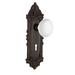 Nostalgic Warehouse Victorian Plate w/ Decorative Keyhole & White Porcelain Door Knob Brass in Brown | 8.25 H x 2.86 W in | Wayfair 708186