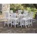 Winston Porter Vineyard 9-Piece Nautical Trestle Bar Set Plastic in White | 50.5 H x 123 W x 123 D in | Outdoor Furniture | Wayfair