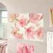 House of Hampton® Brisbin Magnolias in Bloom on White Removable Wall Decal Metal in Pink | 32 H x 48 W in | Wayfair