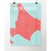 OurPoster.com 'Hokkaido City Map' Graphic Art Print Poster in Maritime Paper in Blue/Pink | 17 H x 11 W x 0.05 D in | Wayfair OP-CTSA03EN