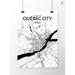 OurPoster.com 'Quebec City City Map' Graphic Art Print Poster in Ink Paper in Black/White | 17 H x 11 W x 0.05 D in | Wayfair OP-YQBA00EN