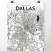 OurPoster.com 'Dallas City Map' Graphic Art Print Poster in Ink Paper in Black/Gray | 20 H x 16 W x 0.05 D in | Wayfair OP-DFWB00EN