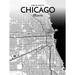 OurPoster.com 'Chicago City Map' Graphic Art Print Poster in Ink Paper in Black/White | 24 H x 18 W x 0.05 D in | Wayfair OP-ORDC00EN