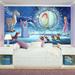 Room Mates Disney Princess Cinderella Carriage Chair Rail 126' L x 72" W Wall Mural in Blue | 72 W in | Wayfair JL1374M