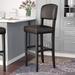 Red Barrel Studio® Caldwell Counter/Bar Stool Wood/Upholstered/Leather in Brown | 39.25 H x 18 W x 16 D in | Wayfair