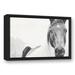 Union Rustic 'Lone Horse' Graphic Art Print on Canvas in Black/White | 25.75 H x 37.75 W x 1.75 D in | Wayfair UNRS4968 43228348