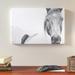 Union Rustic 'Lone Horse' Graphic Art Print on Canvas in Black/White | 16 H x 24 W x 1.25 D in | Wayfair UNRS4968 43228341