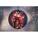 Trend Setters Justice League Movie Flash Hanging Glass Shaped Decoration Glass in Black/Red | 3.5 H x 3.5 W x 0.25 D in | Wayfair SPCIR759