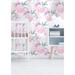 Gemma Violet Caroline Removable Nursery Watercolor 4.17' L x 50" W Peel & Stick Wallpaper Roll Vinyl in Pink | Wayfair